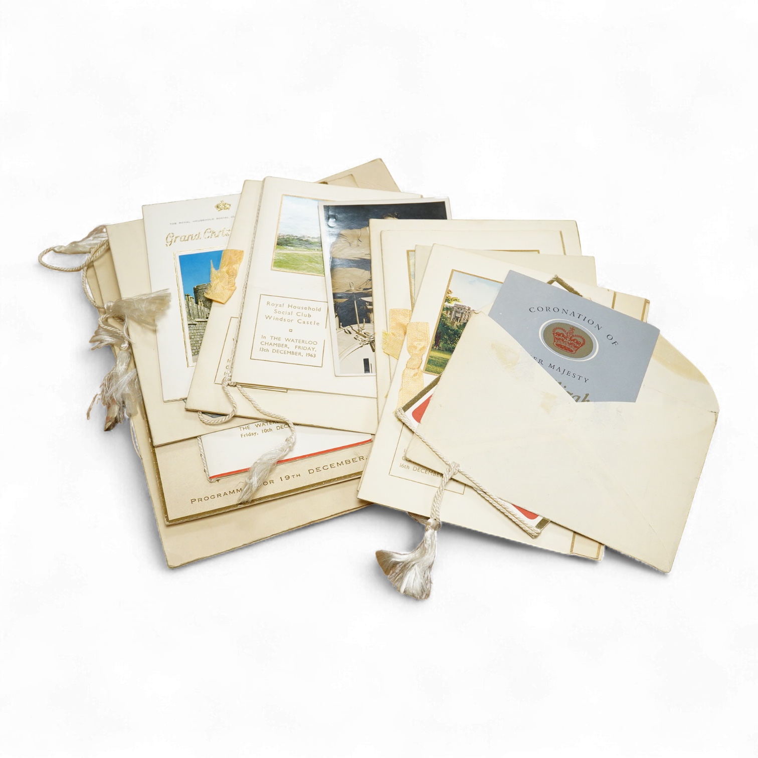 An extensive collection of signed programmes, primarily from 1950s Royal related events with a connection to Windsor Castle, the events include Royal Balls, concerts, Royal Ascot, etc., and containing autographs from pop